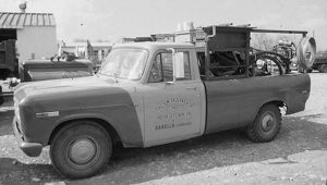 1970s Danella Construction Truck - grayscale image
