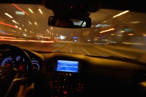Car driving at night time
