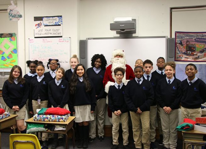 LaSalle - Christmas Project - The Sixth Grade with their New Sweaters